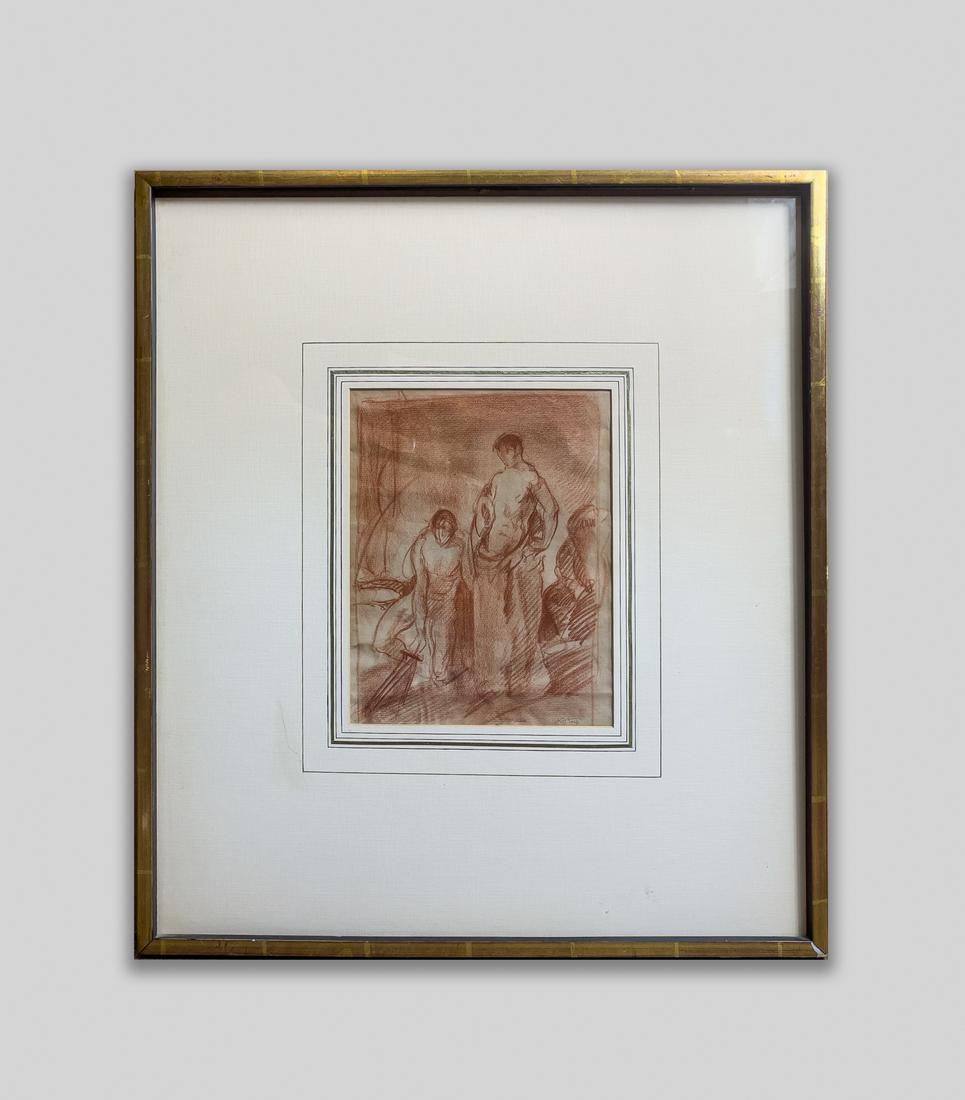 Wallace Nutting Red Pencil Painting of Figures (1 of 10)