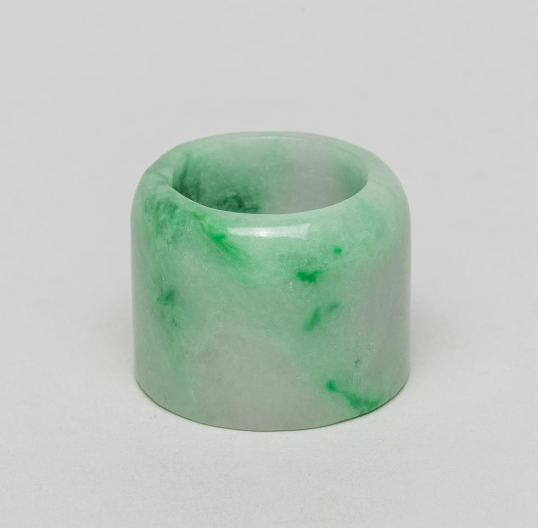Chinese Jade Jadeite Carved Thumb Ring (1 of 12)