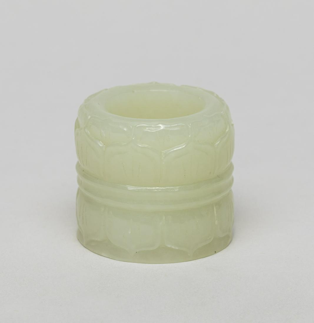 Chinese White Jade Carved Thumb Ring (1 of 9)