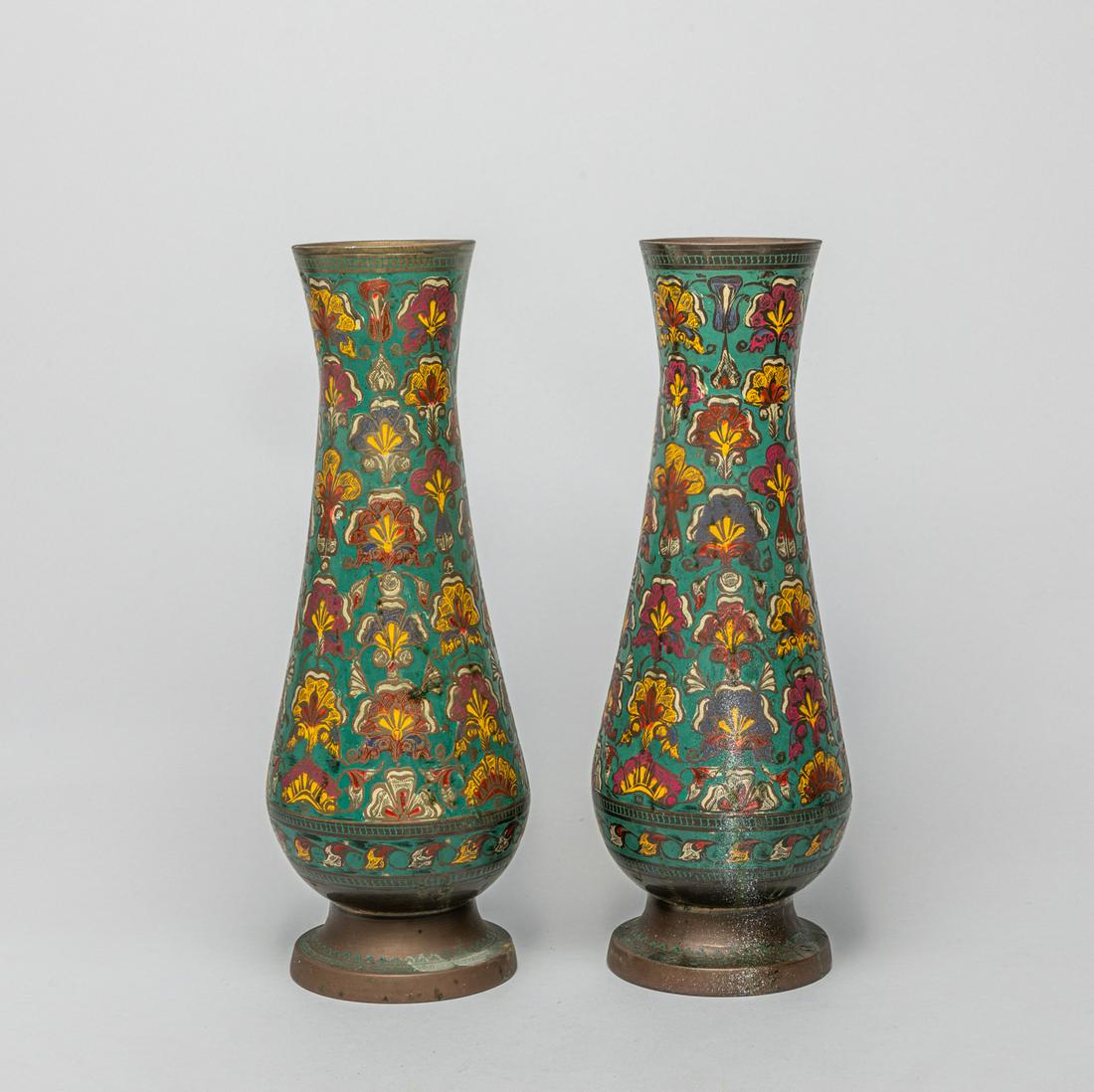 Pair Asian Cloisonne Tall Vase (1 of 10)