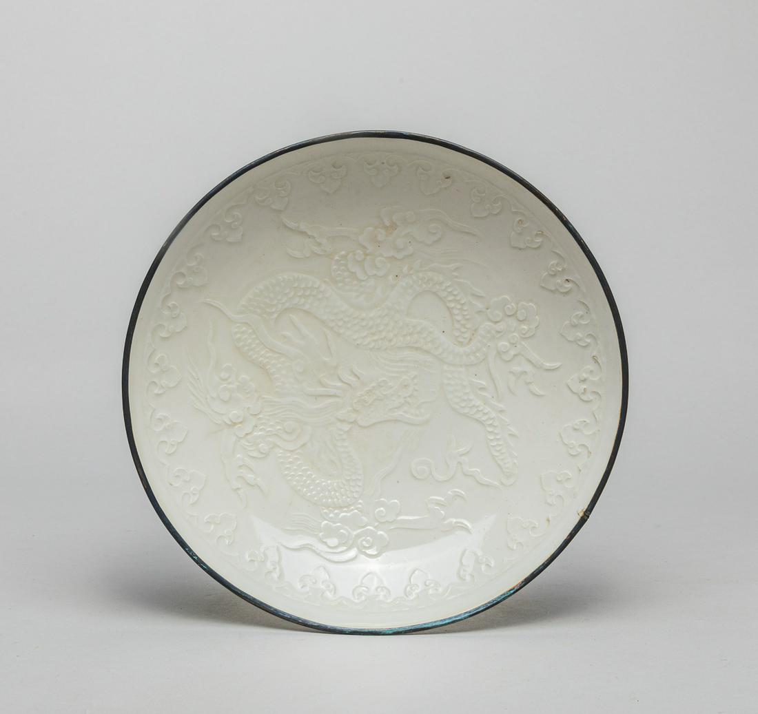 Chinese Ding Type Porcelain Dragon Plate (1 of 11)