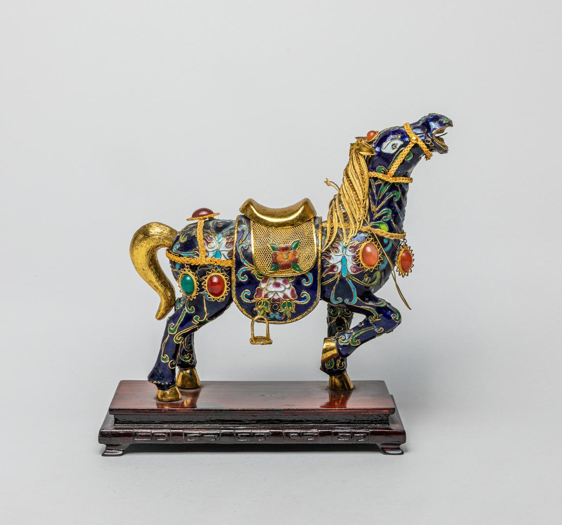 Chinese Cloisonne Horse Sculpture (1 of 12)