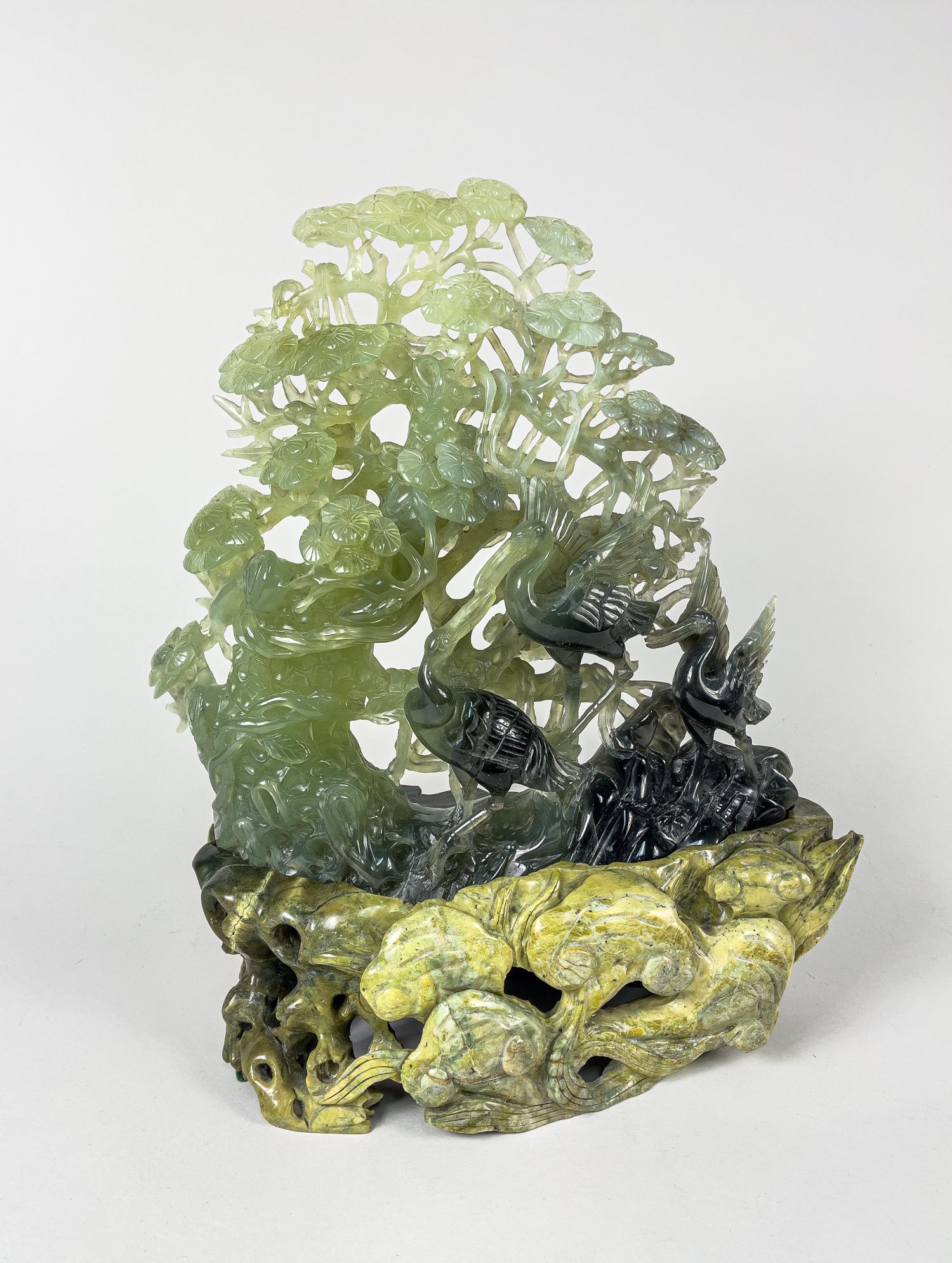 Tall Chinese Translucent Jade Sculpture (1 of 12)