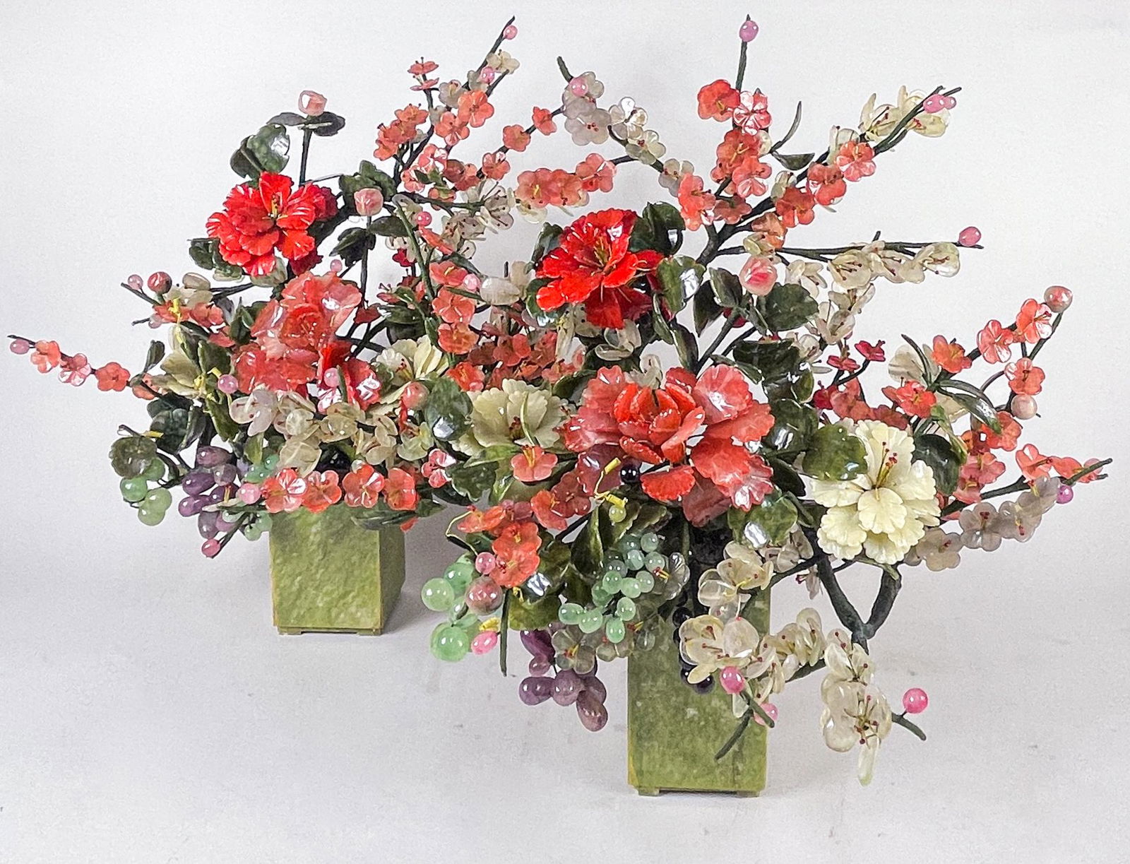 Pair Large Chinese Export Gemstone Bonsai (1 of 12)