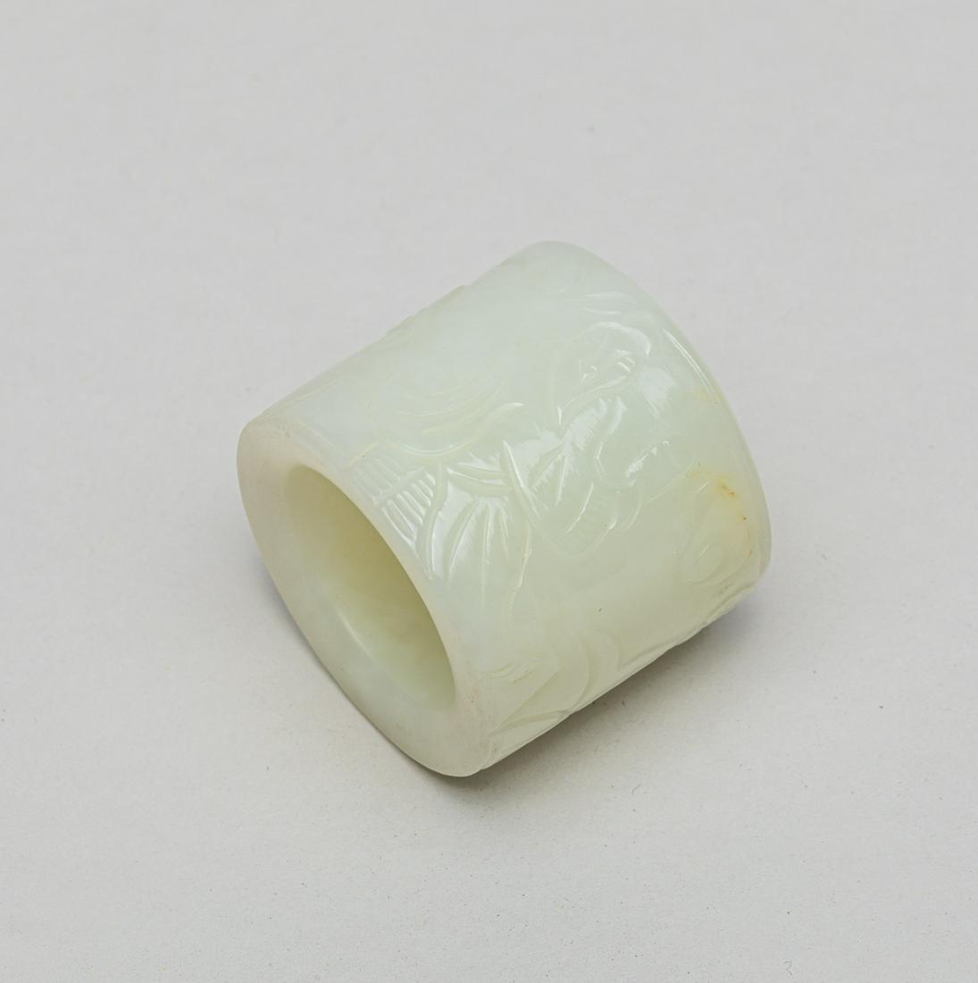 Chinese White Jade Carved Thumb Ring (1 of 12)