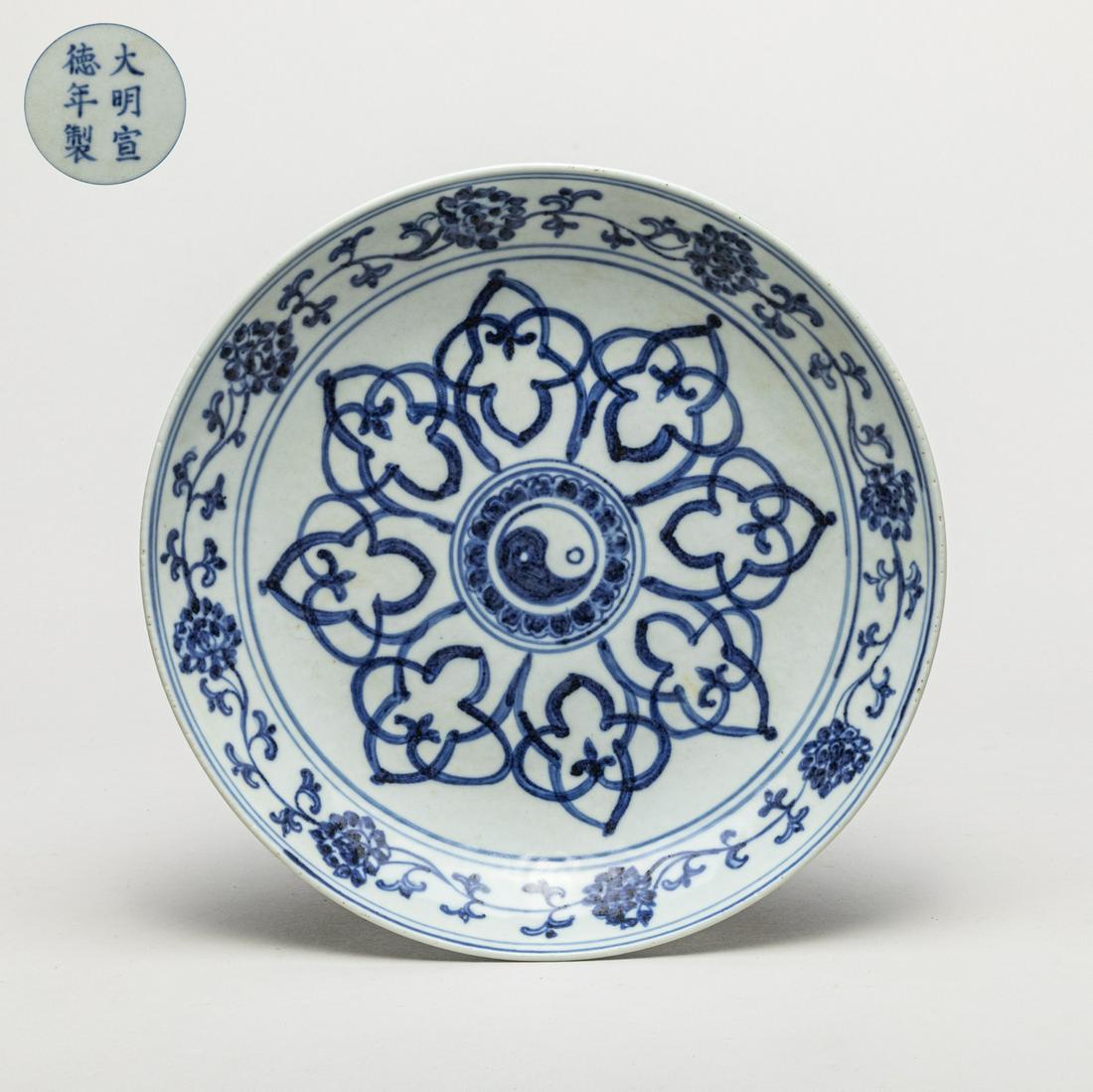 Chinese Export Blue & White Porcelain Plate (1 of 9)