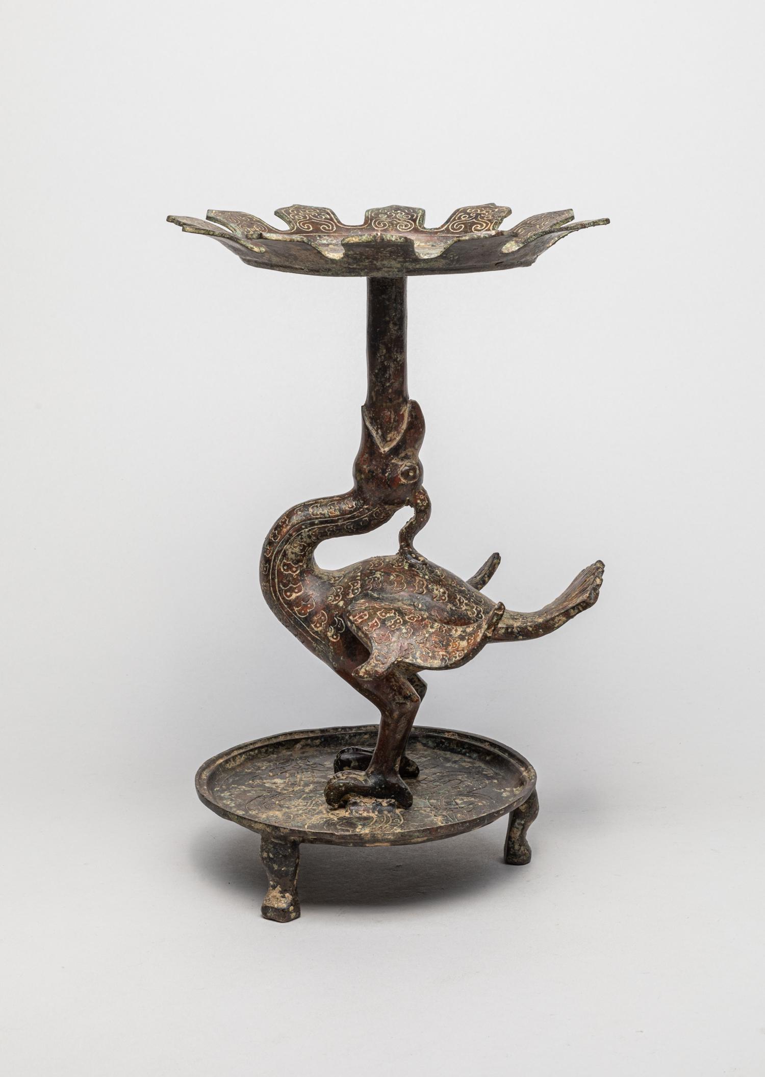 Collectible Chinese Bronze Sculpture of Lamp Base (1 of 11)