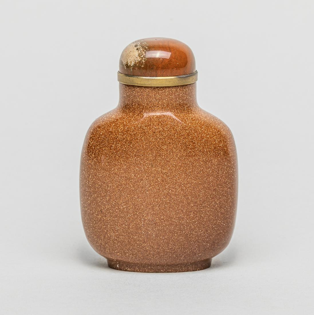 Chinese Gold Jasper Gemstone Snuff Bottle (1 of 11)