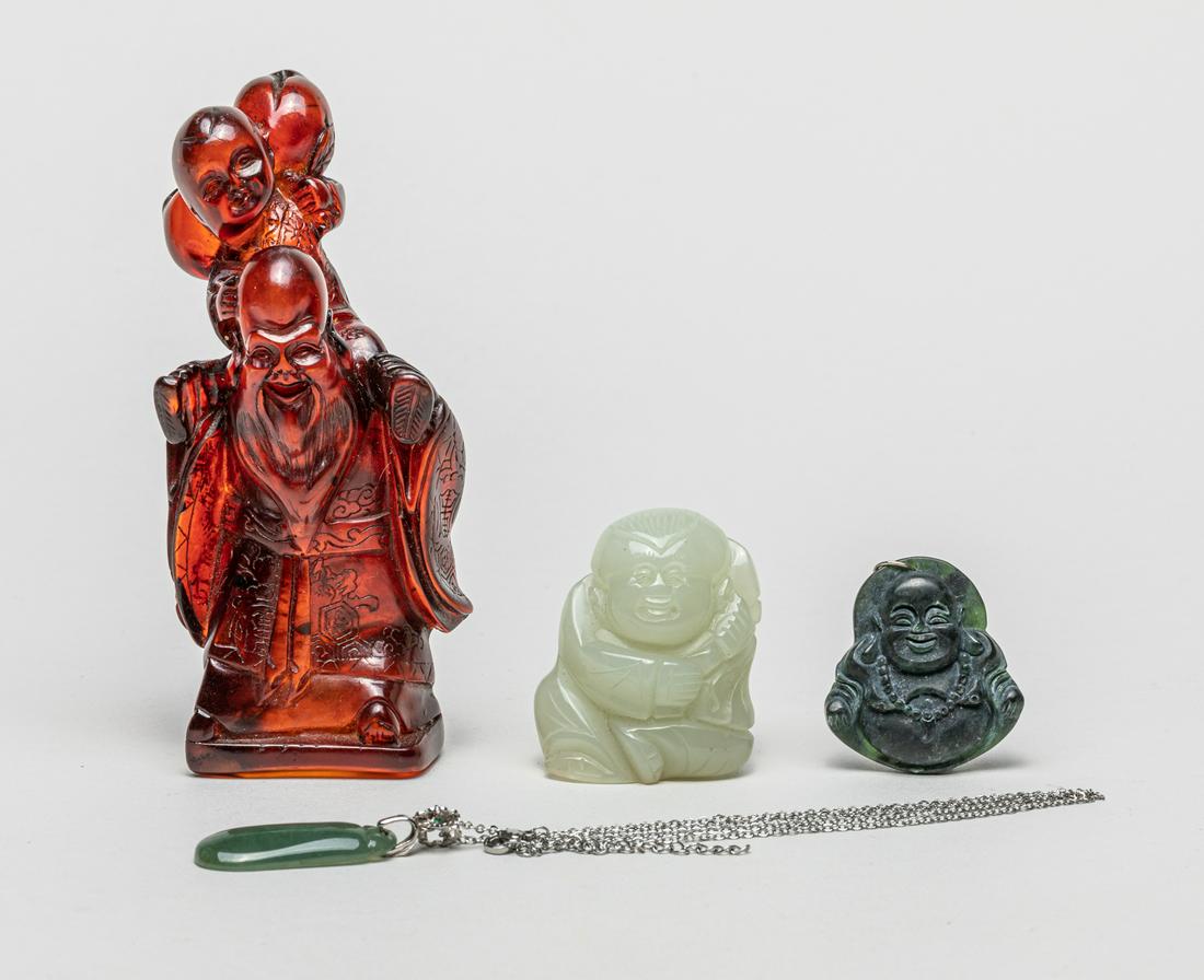 Chinese Jade Toggle & Amber Like Shoulao (1 of 16)