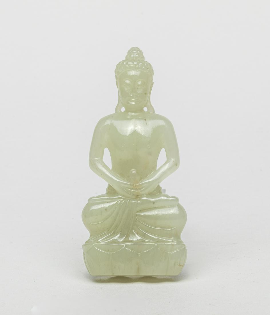 Collectible Chinese White Jade Carving Buddha (1 of 12)