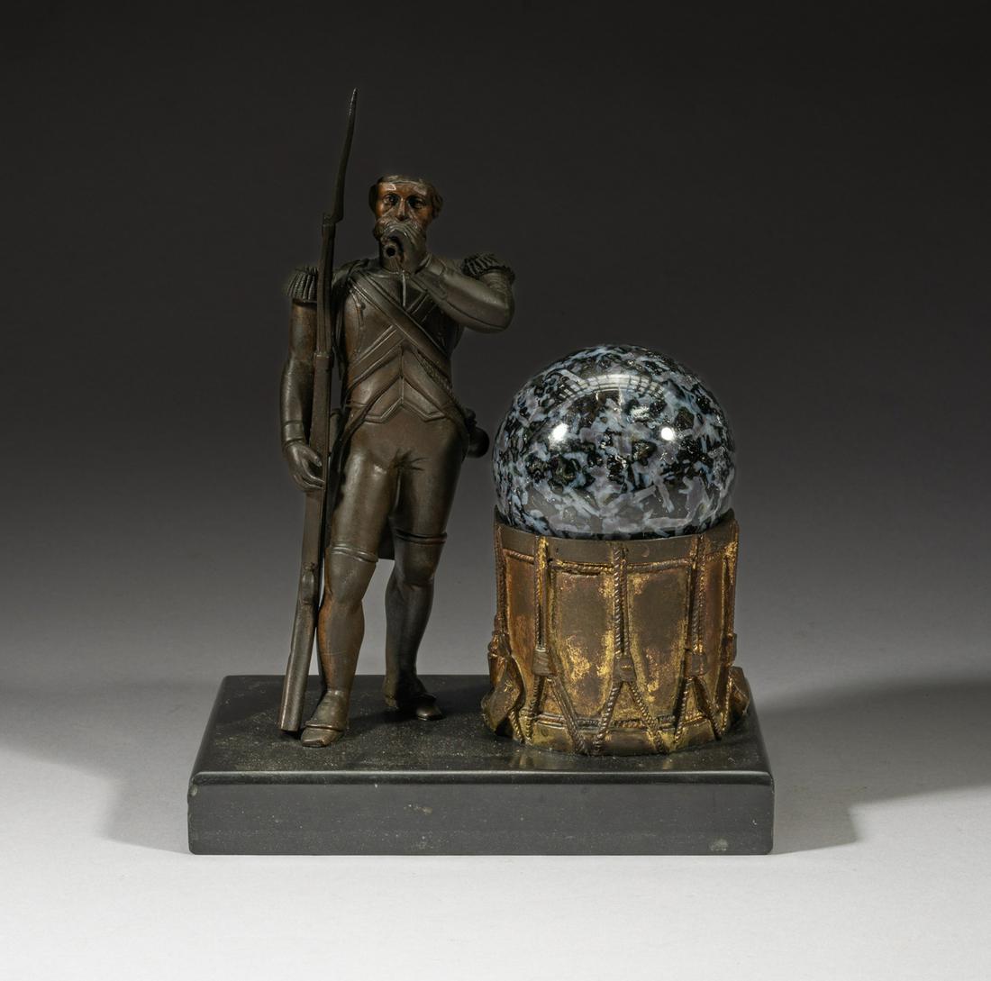 France Louis XVI Type Sculpture w/ Gemstone Ball (1 of 11)