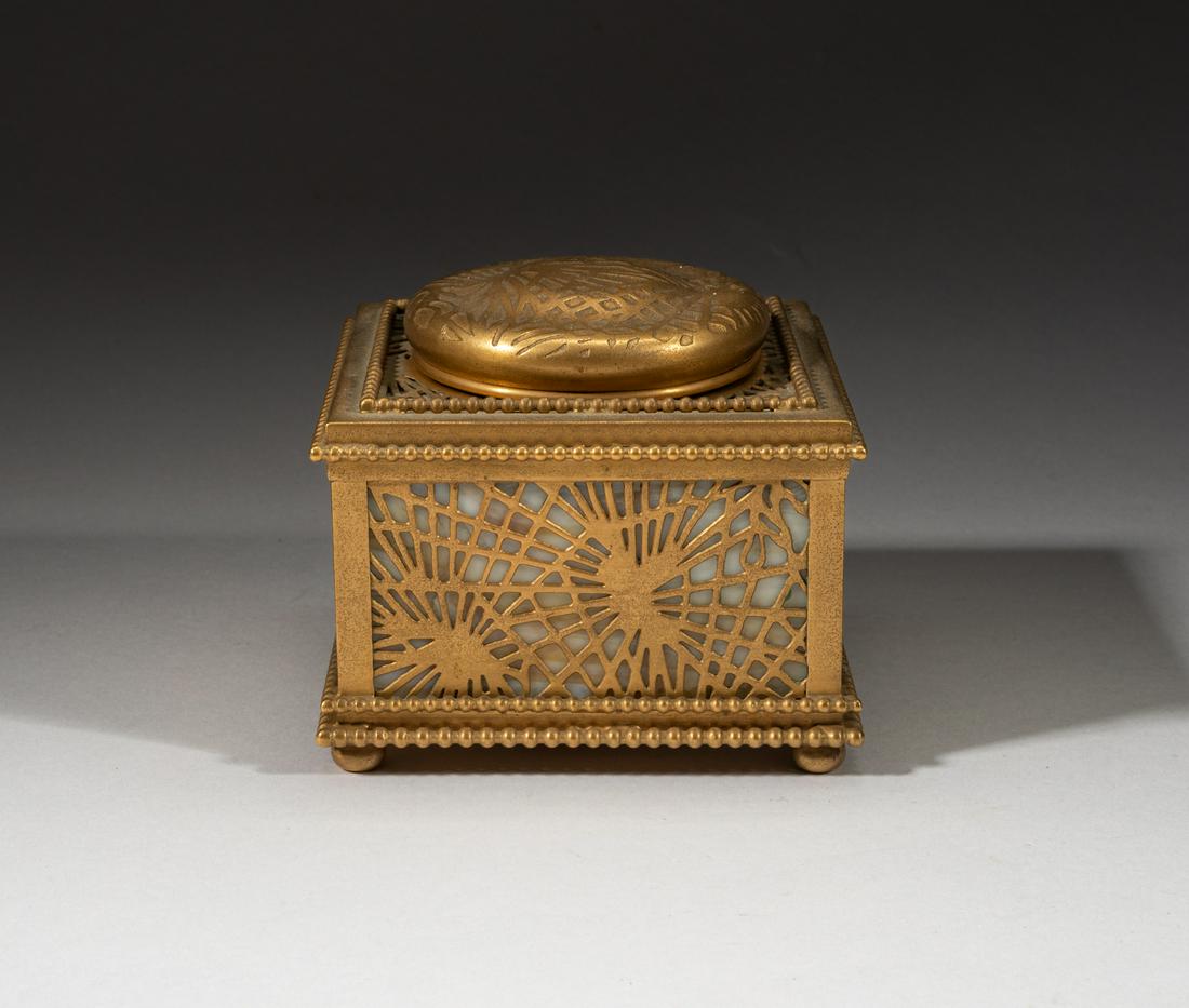 Large Antique Tiffany & Co Gilt Ink Box (1 of 9)