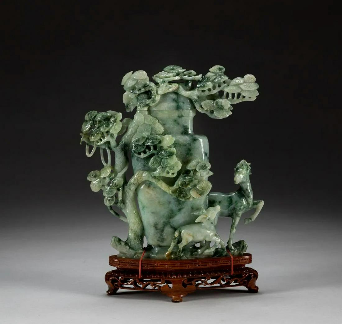 Chinese Old Jade Jadeite Vase (1 of 11)