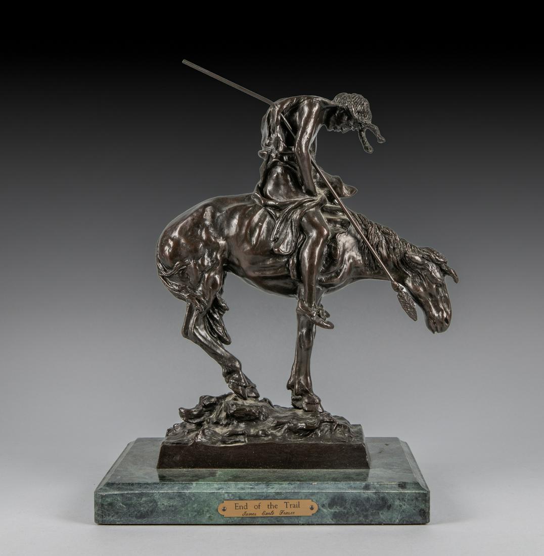 Bronze & marble sculpture, after Remington (1 of 8)