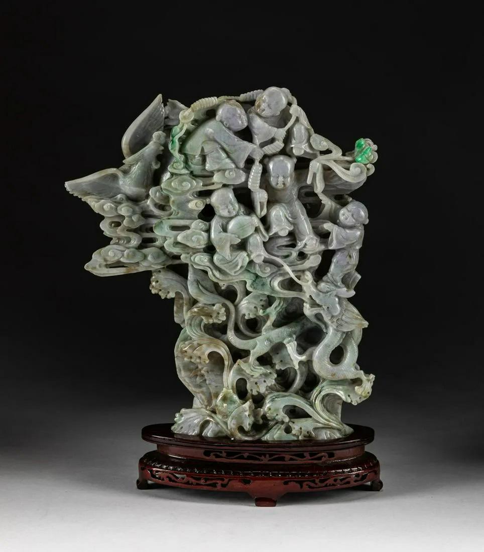 Massive Chinese Jade Jadeite Carving Mountain (1 of 12)