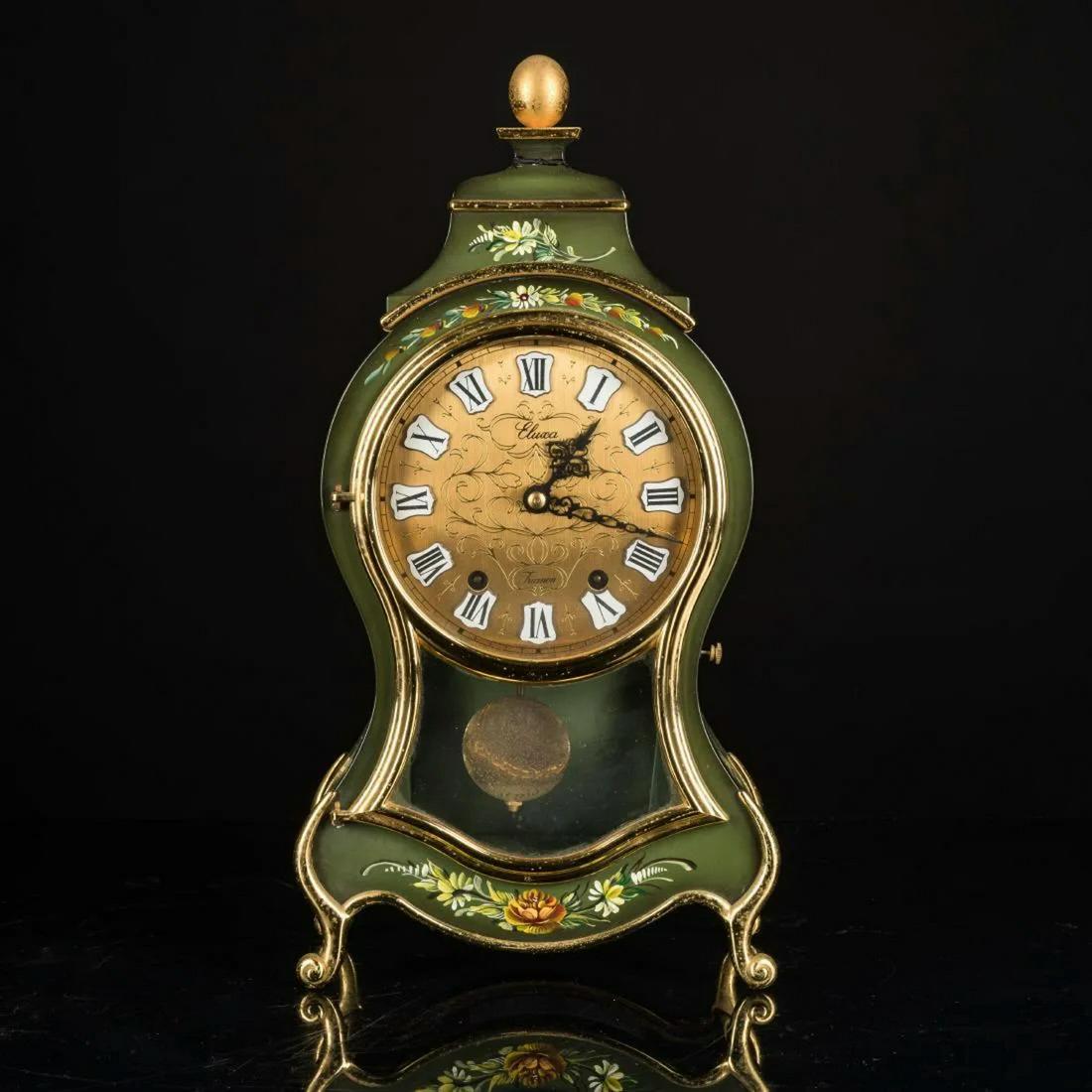 Swiss Painted Metal & Gilt Bronze Table Clock (1 of 10)