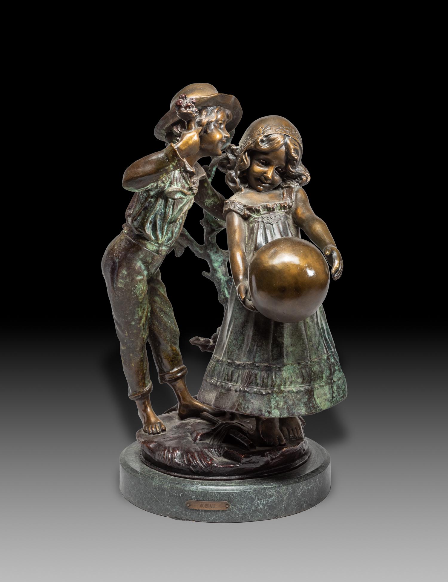 Large Bronze Table Sculpture of Children (Moreau) (1 of 15)
