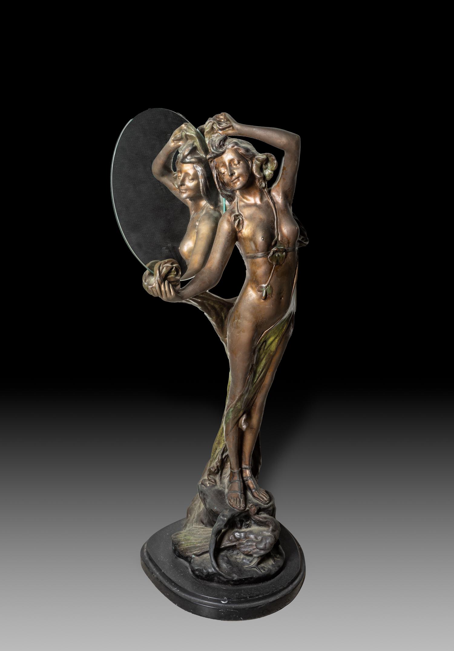 Tall Bronze Sculpture of Young Lady (Signed) (1 of 17)