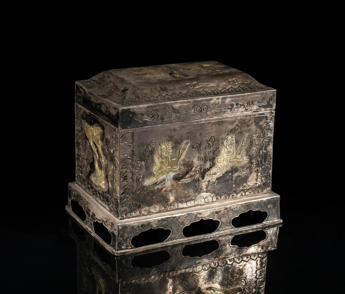 Rare Chinese Gold on Silver Covered Box (1 of 17)