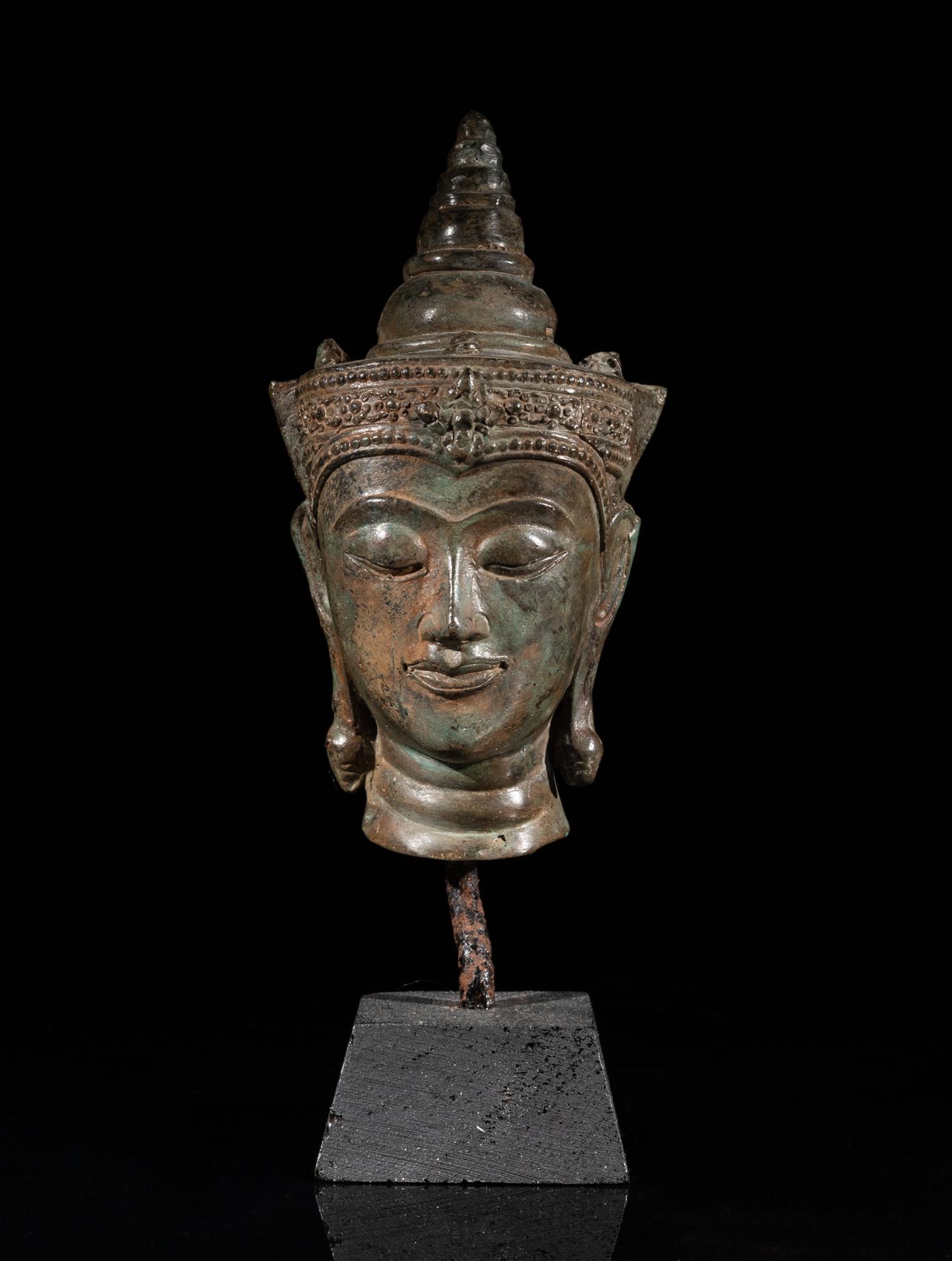 Antique South Asian Bronze Buddha Head (1 of 12)