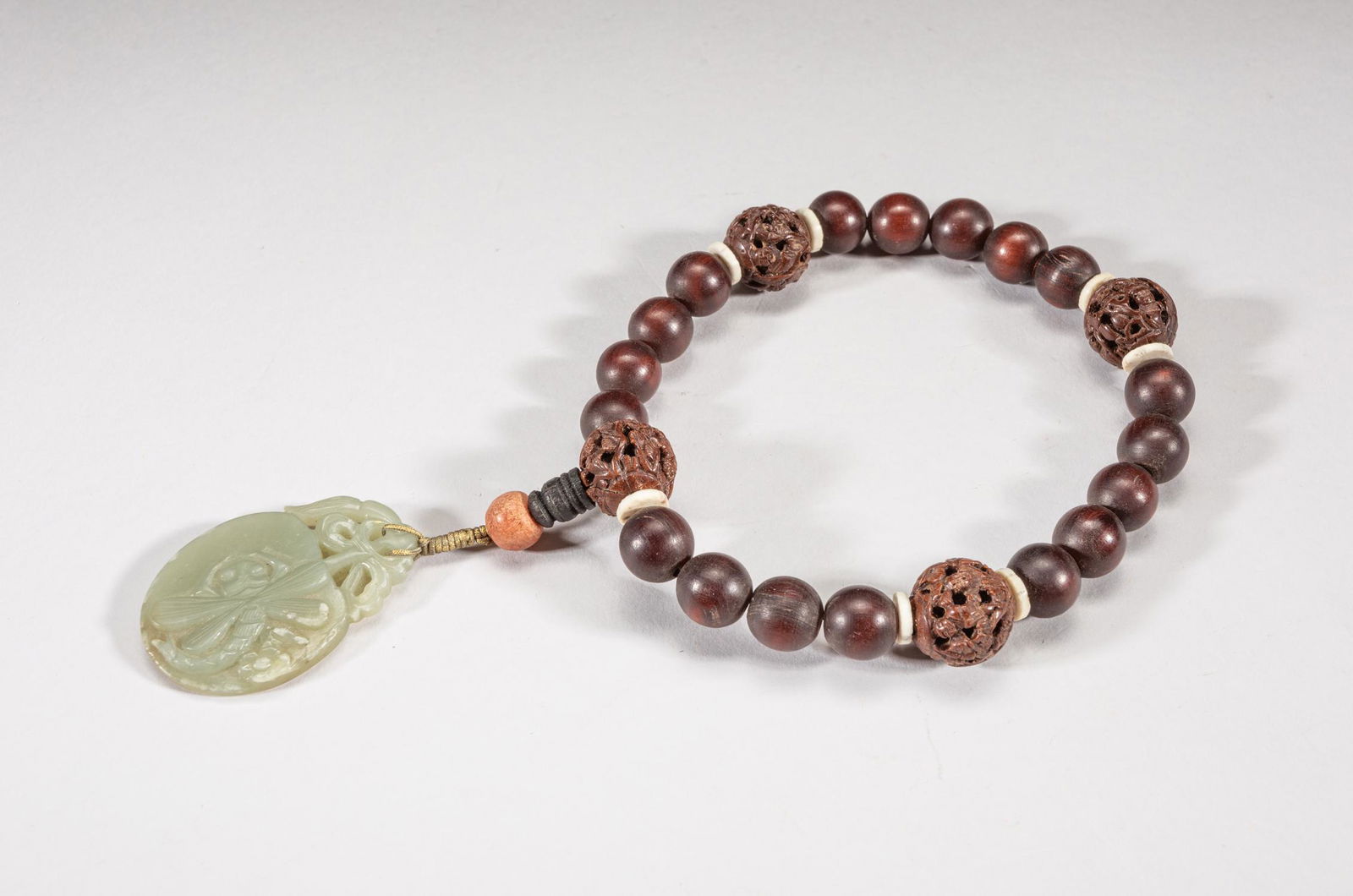 Chinese Jade, Horn & Seed Prayer Beads (1 of 10)