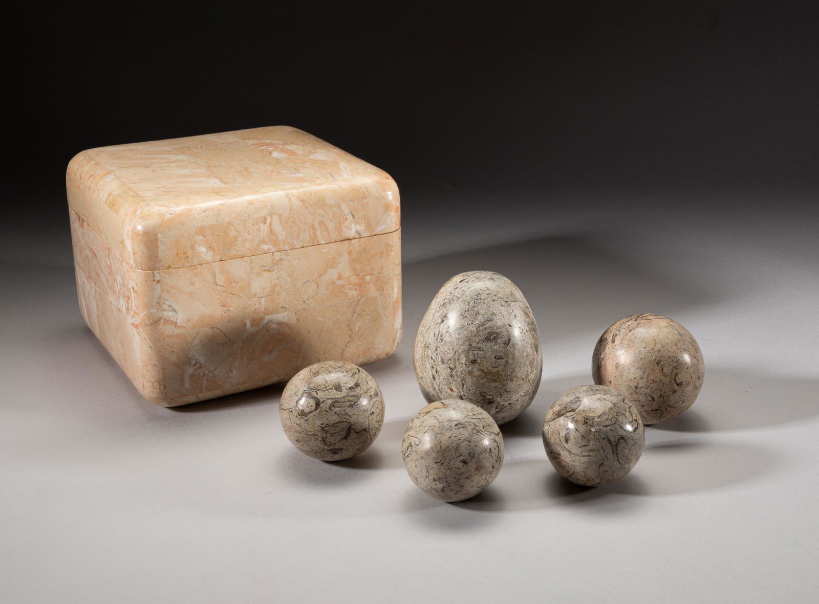 Fossilized Dinosaur Carved Ball (1 of 14)