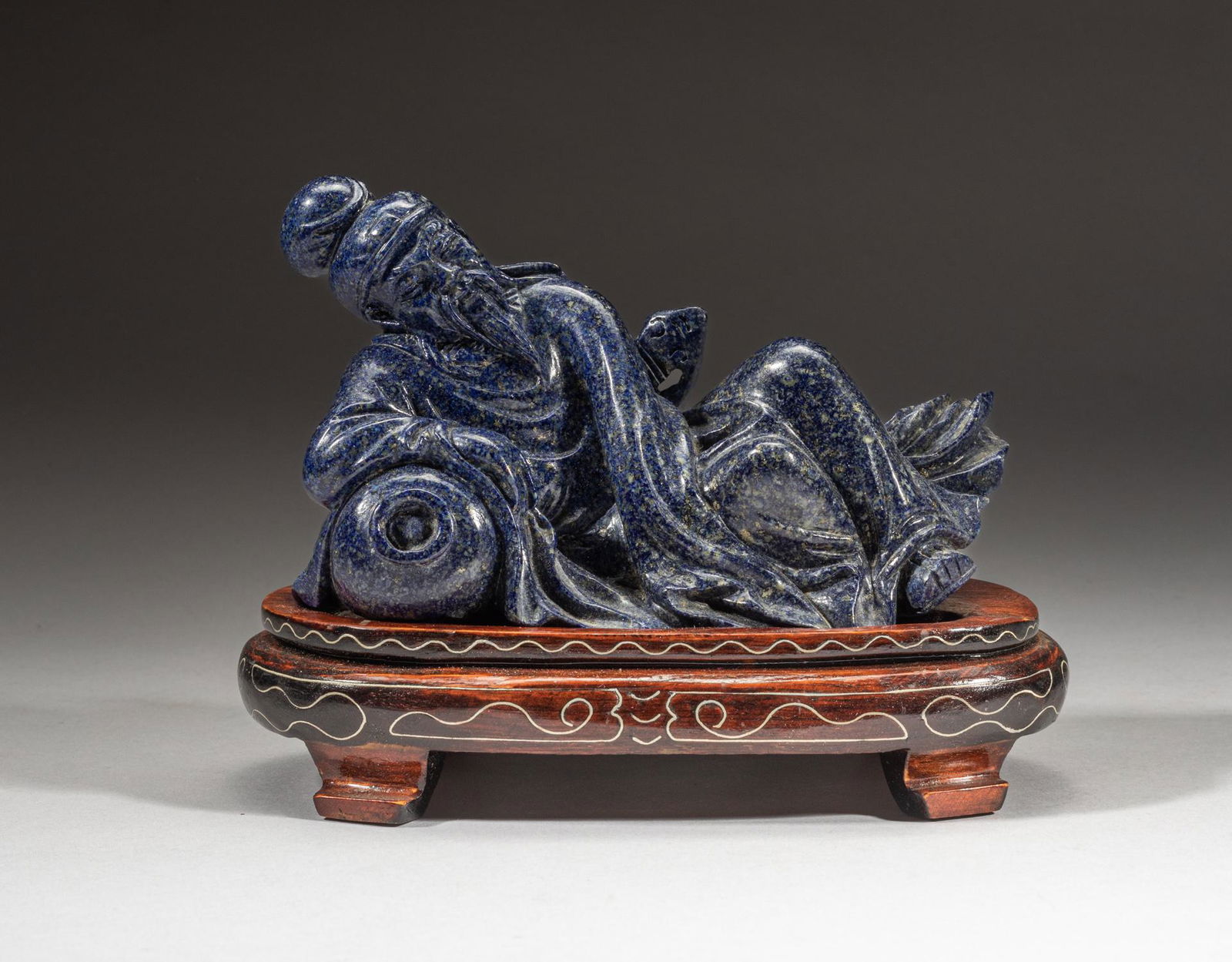 Old Chinese Lapis Carved Table Sculpture (1 of 12)