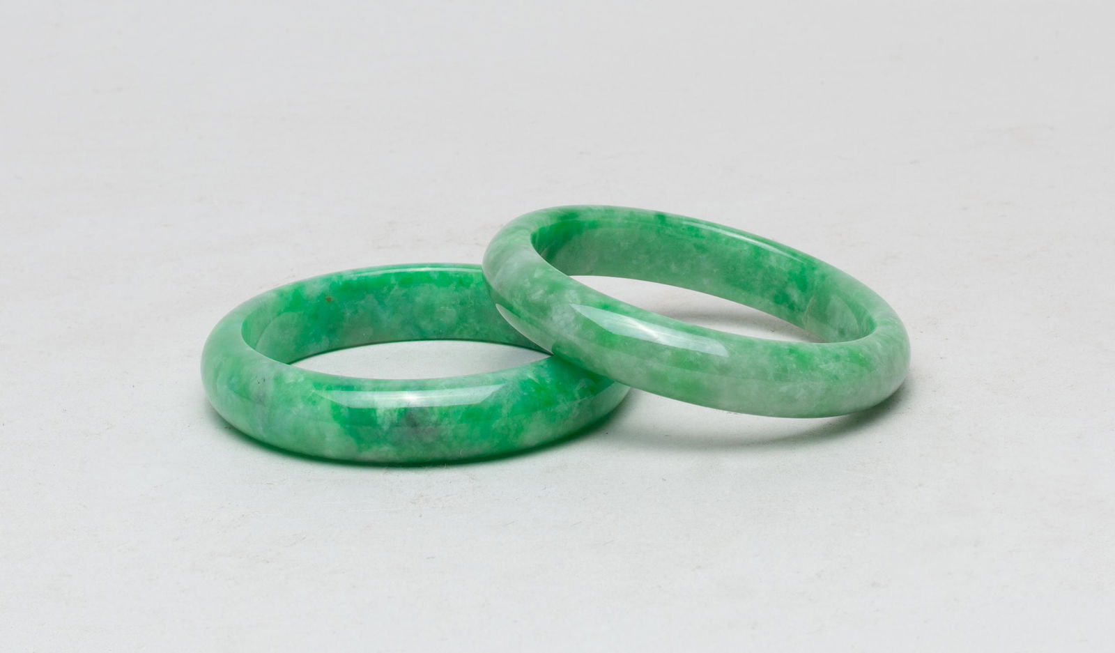 Pair Chinese Light Green Bangles (1 of 13)