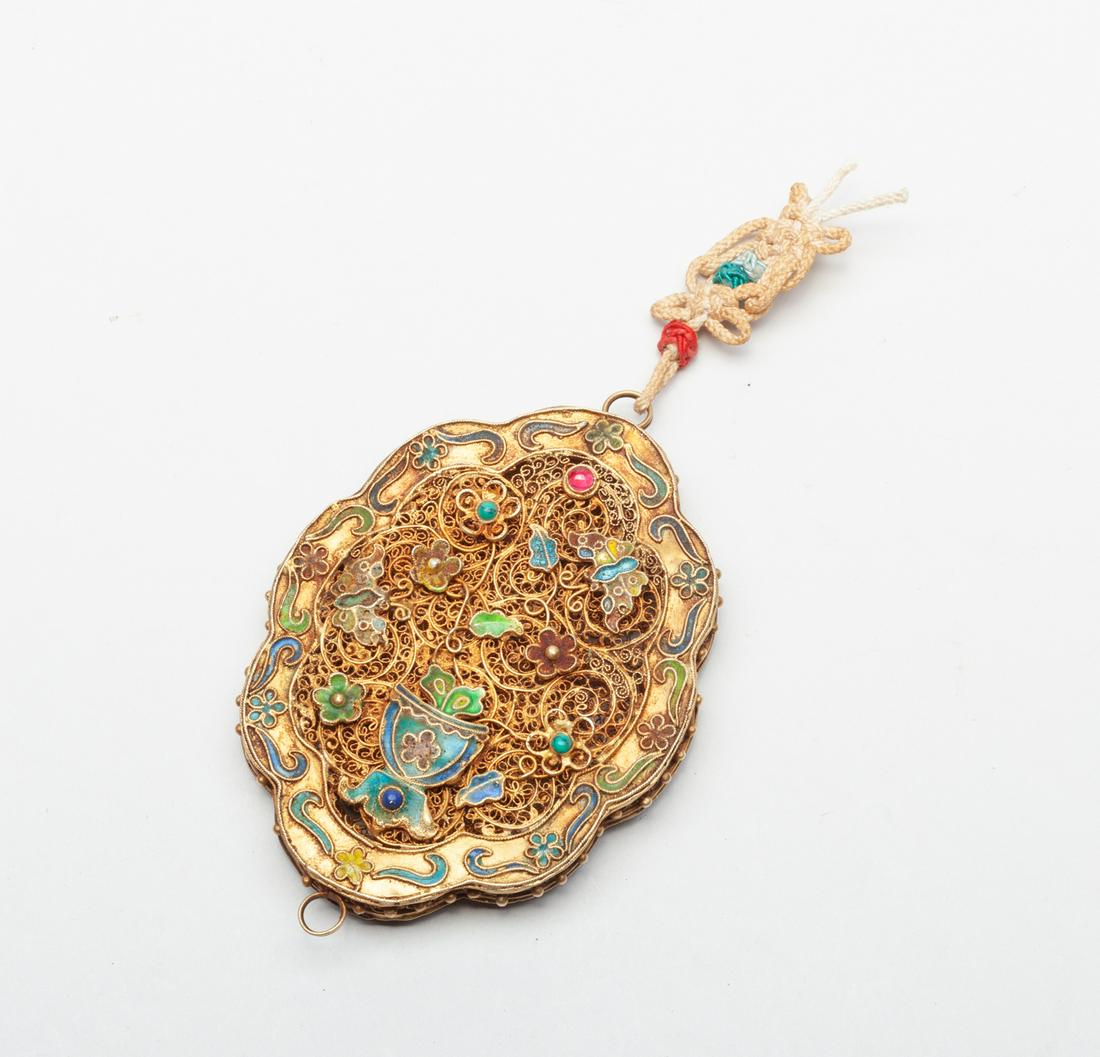 Chinese Enameled on Silver Pendant (1 of 8)