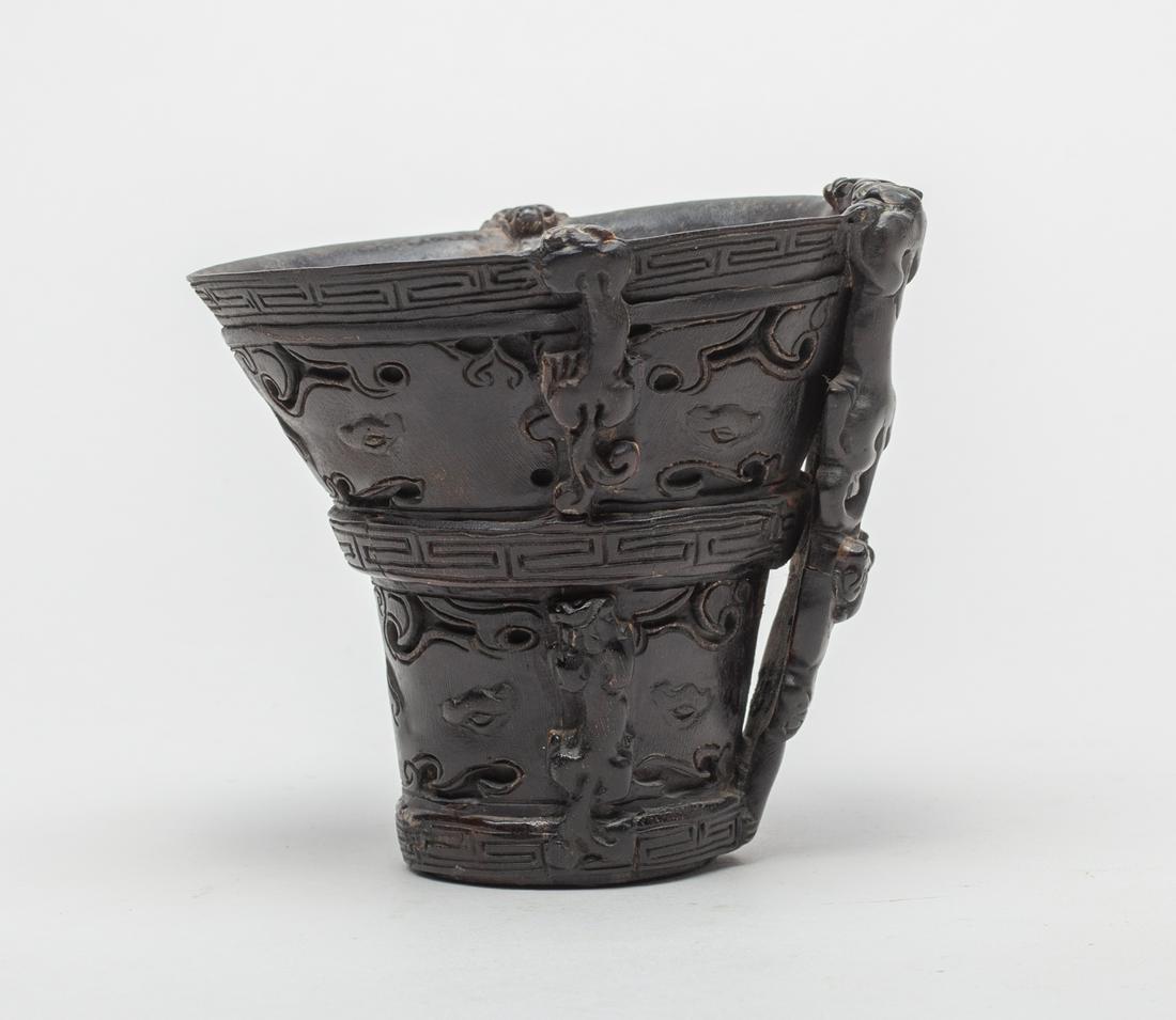 Collectible Chinese Horn Carved Cup (1 of 7)