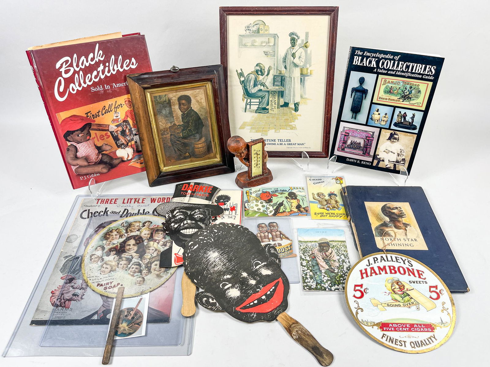 Black Collectible Poster, Fan & Pictures: Including vintage posters, decor fans, wall hanging decors, table decors, framed prints and books. 12.9inch H, 9.8inch W (largest).