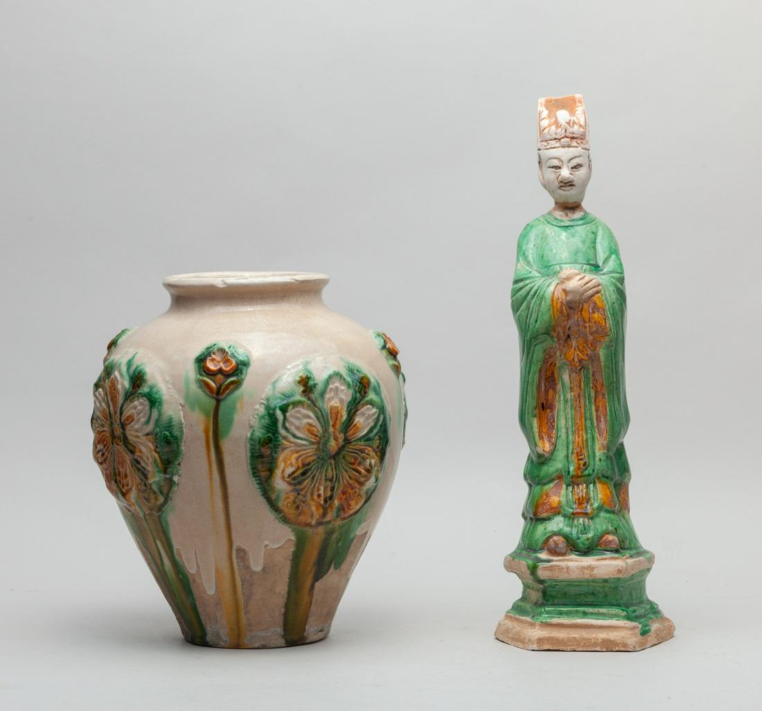 Chinese Glazed Pottery Jar & Figure (1 of 19)