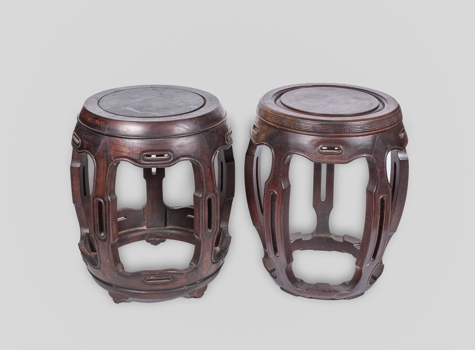 Two Chinese Wood Drum Seats (1 of 12)