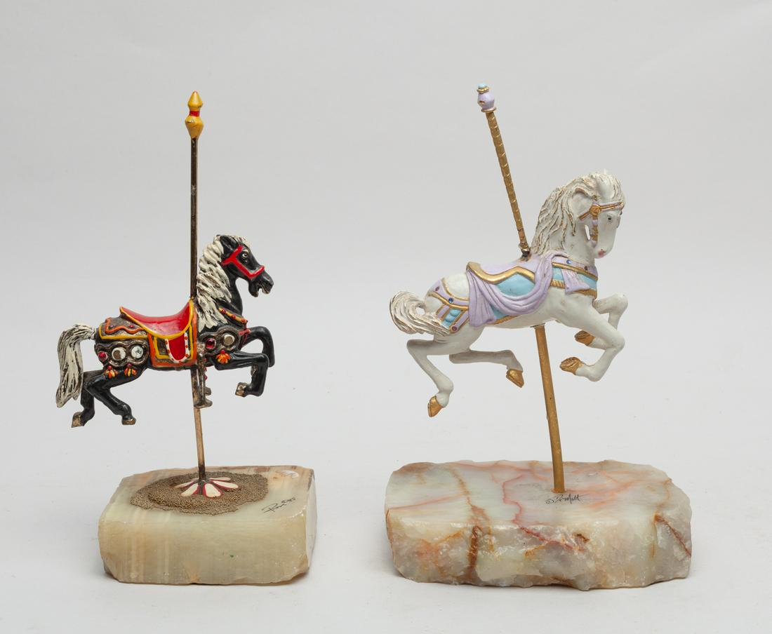 Painted Metal/Bronze Carousel Horse Sculptures (1 of 12)