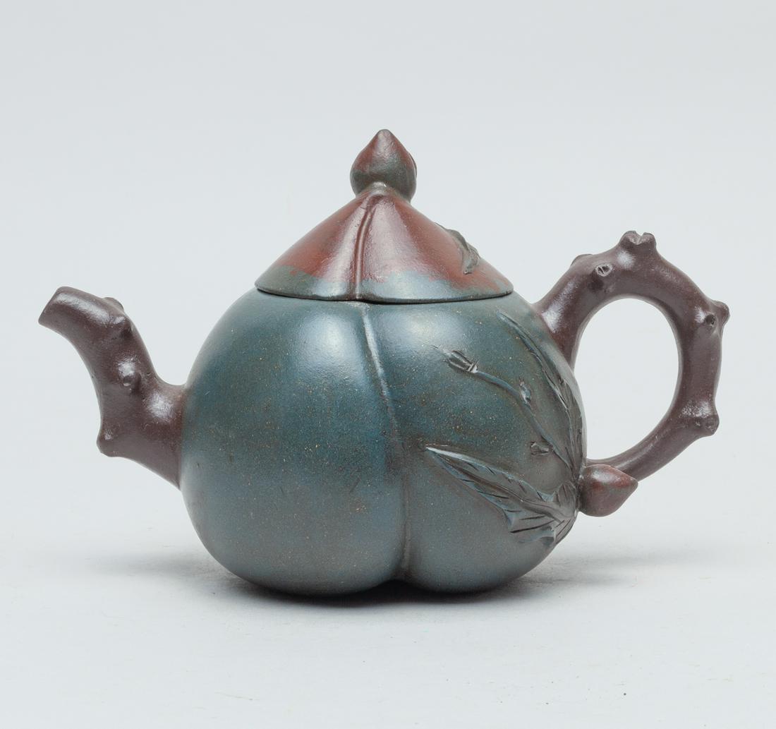 Chinese Peach Form Zisha Tea Pot (1 of 11)