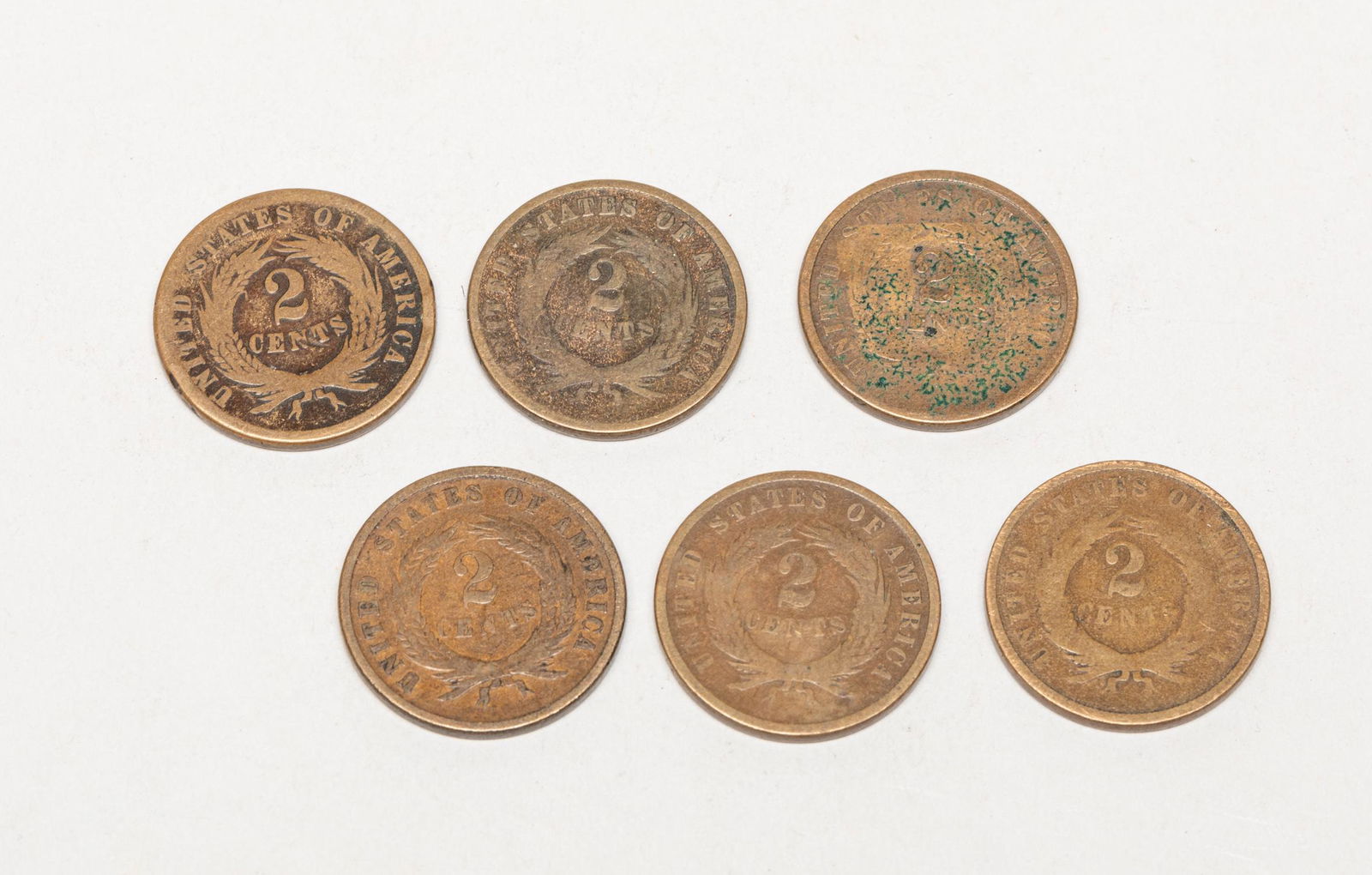 American Two Cents Coins, 1864-1867 (1 of 14)