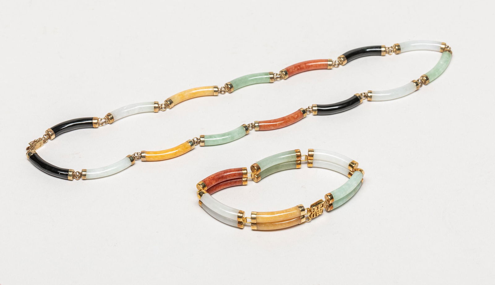 Vintage Chinese Jade Jadeite Necklace/Bracelet (1 of 11)