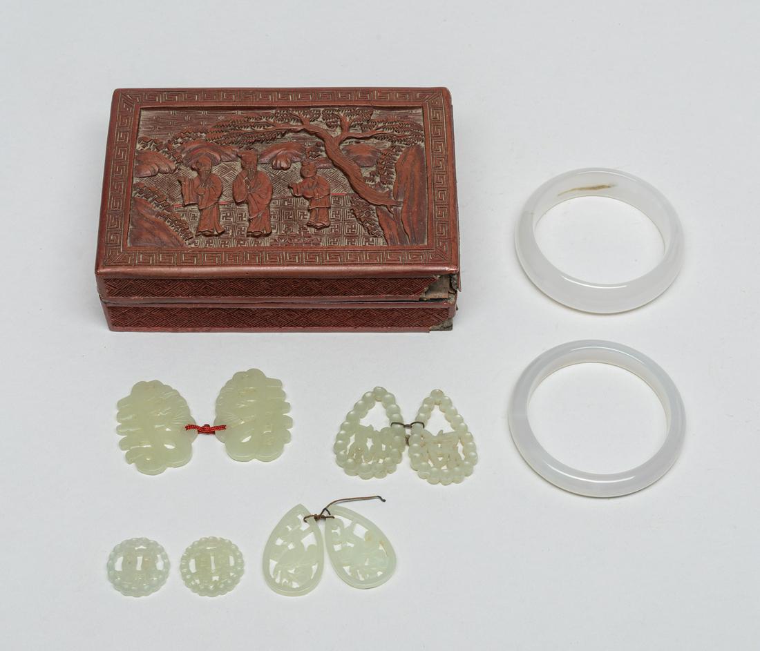 Box Chinese Jade, Agate Jewelry (1 of 17)