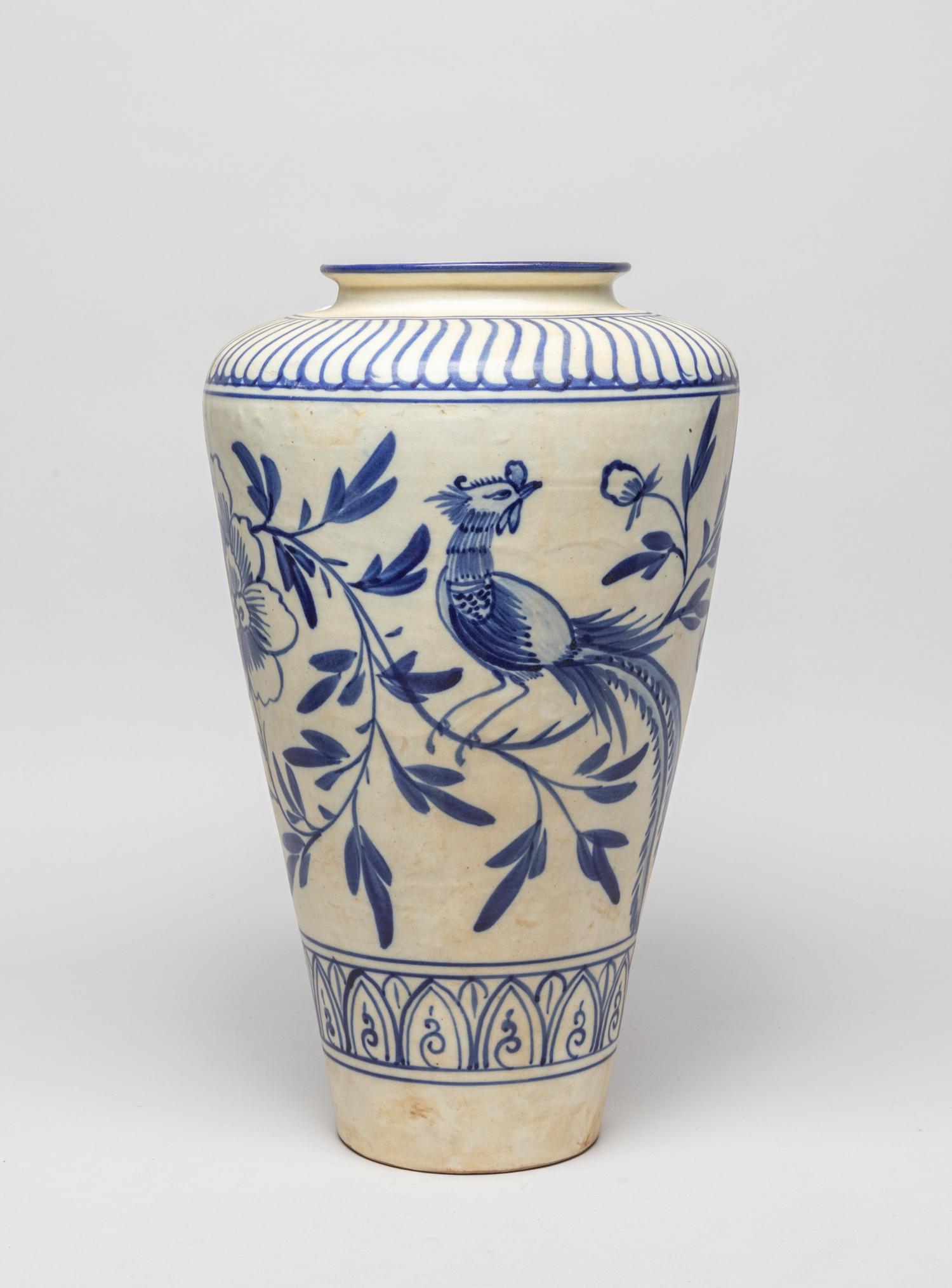 Tall Korean Blue & White Porcelain Vase (1 of 13)