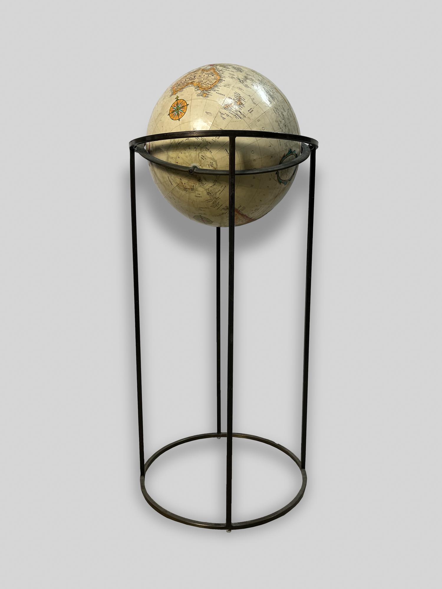 Large France Type Globe w/ Brass Stand (1 of 8)