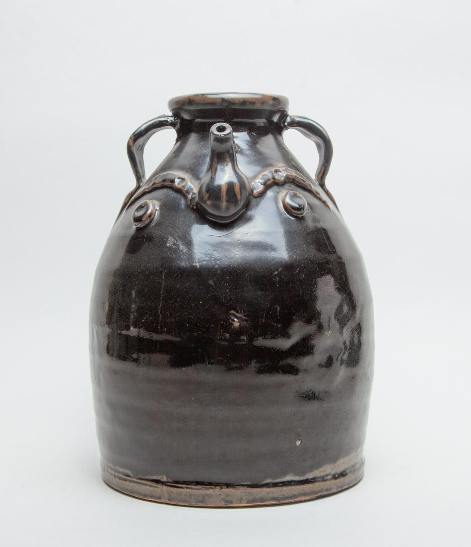 Lg Chinese Black Glazed Porcelain Pot (1 of 15)