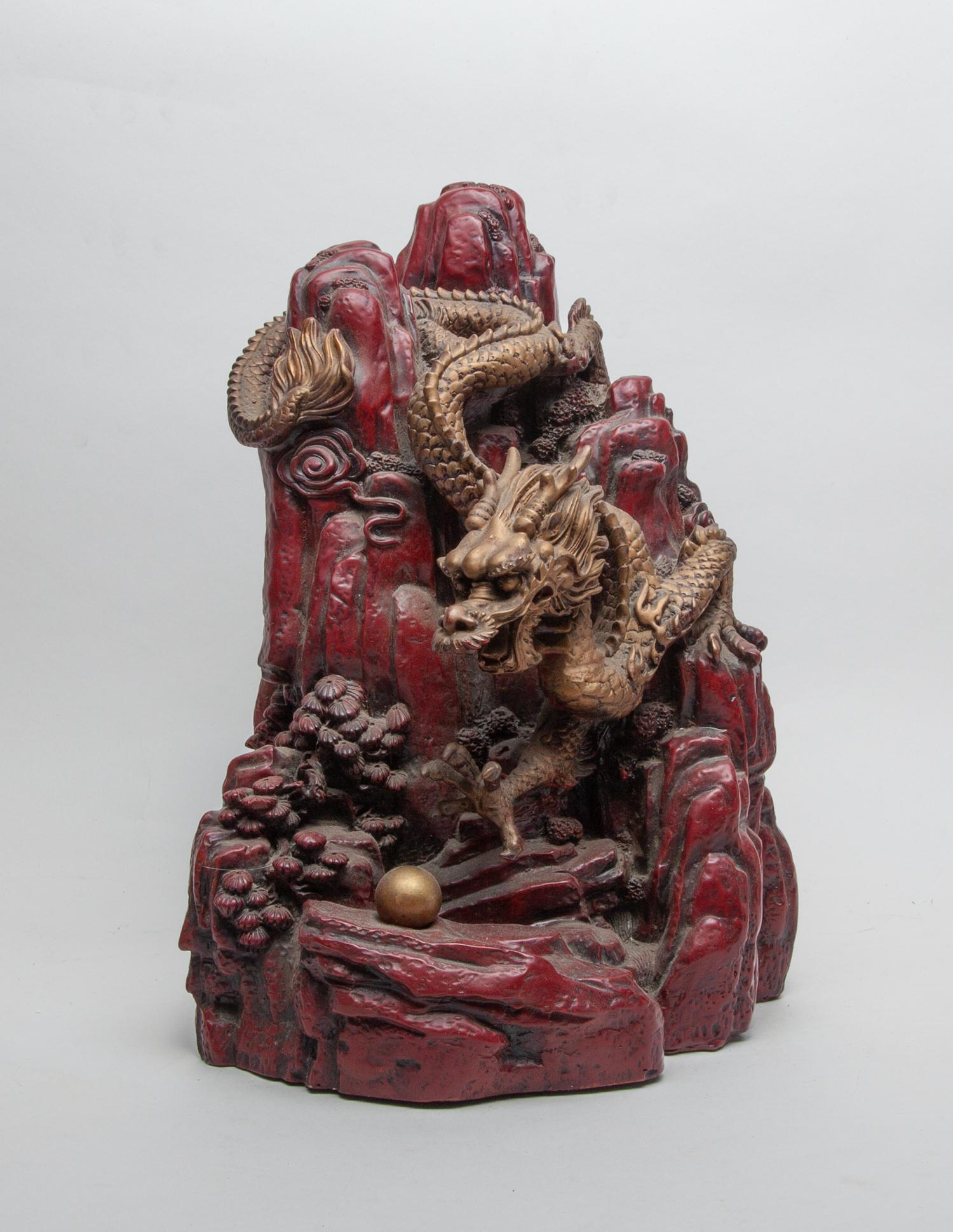 Large & Heavy Chinese Lacquer Like Sculpture (1 of 13)