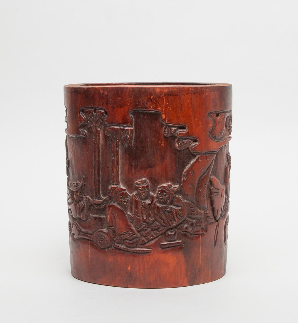 Old Chinese Carved Bamboo Brush Pot (1 of 14)