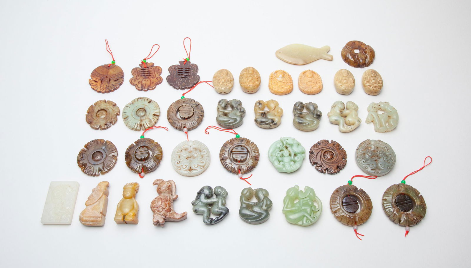 Large Group Chinese Jade/ Hard Stone Carvings (1 of 12)