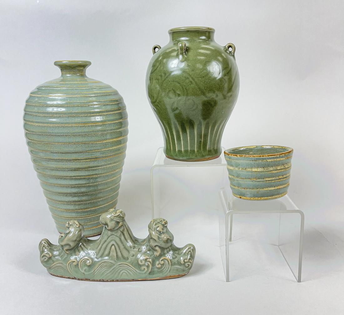 Estate Chinese Celadon Glazed Porcelain Wares (1 of 12)