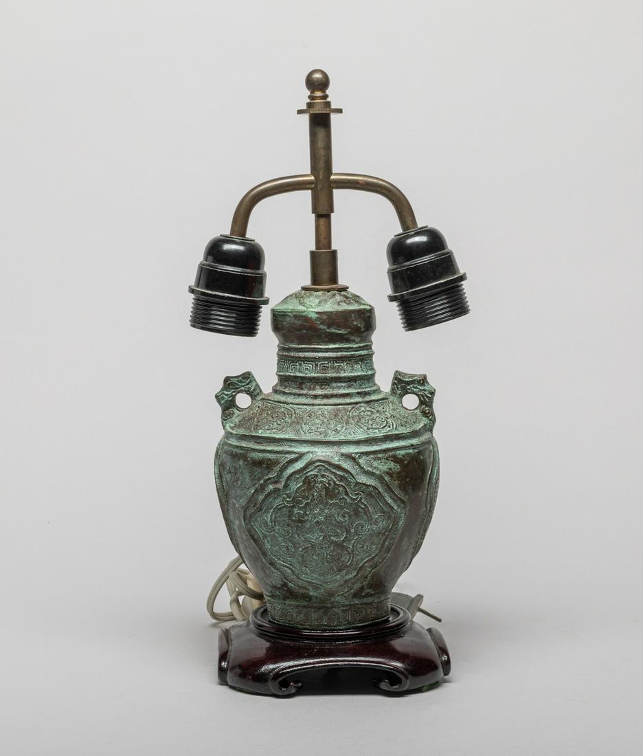 Old Chinese Bronze Vase Lamp (1 of 8)