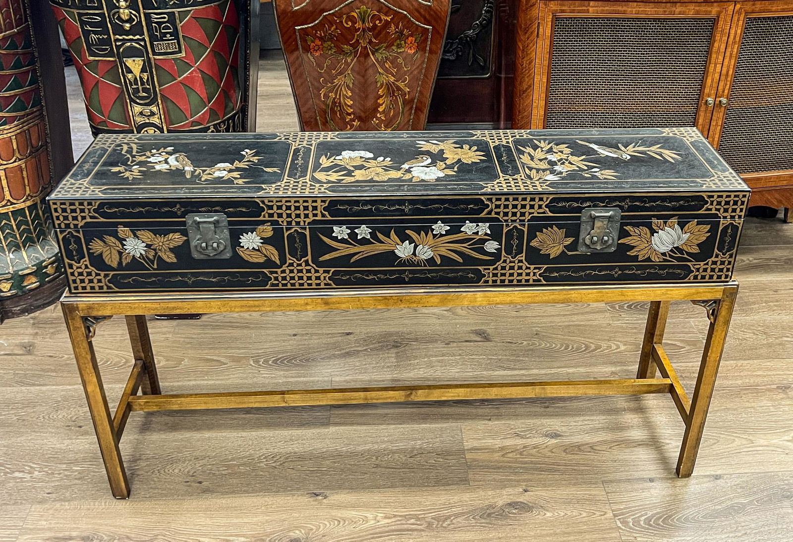 Japanese Old Lacquer Long Box w/ Stand (1 of 12)