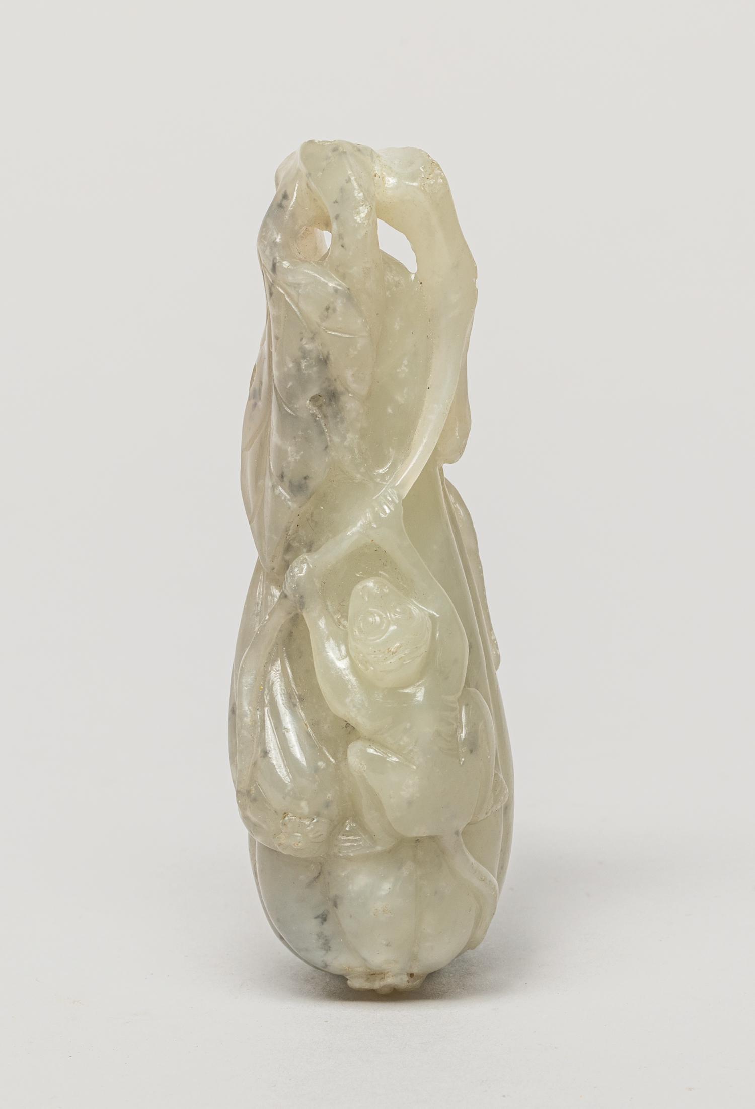 Chinese White Jade Carved Fruit & Monkey (1 of 13)
