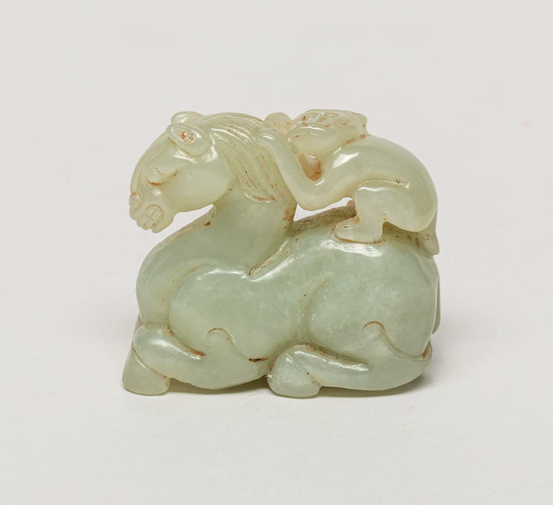 Chinese Jade Carved Horse & Monkey (1 of 11)