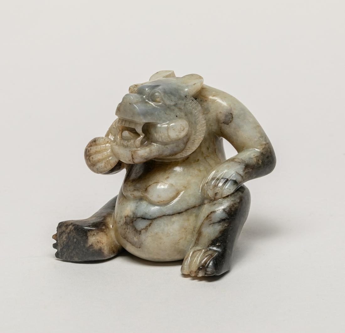 Large Chinese Black & White Jade Bear (1 of 11)